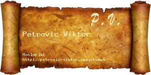 Petrovic Viktor névjegykártya